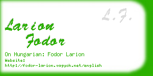 larion fodor business card